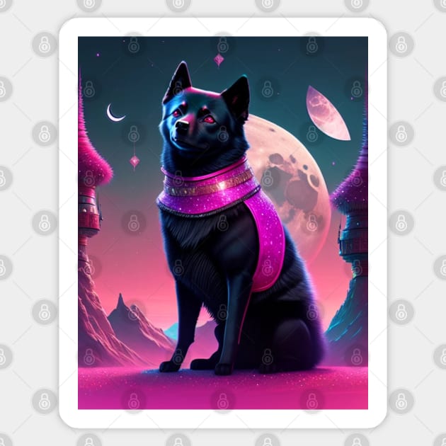 Glowy Schipperke Sticker by Enchanted Reverie